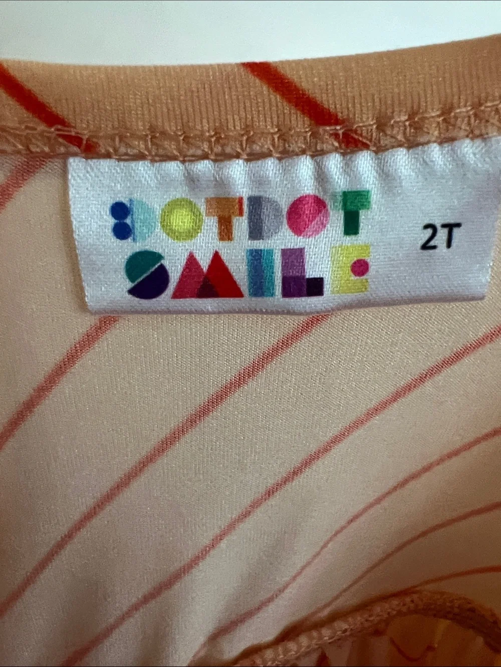 Dot Dot Smile Peach and Orange Striped Flutter-Sleeve Dress